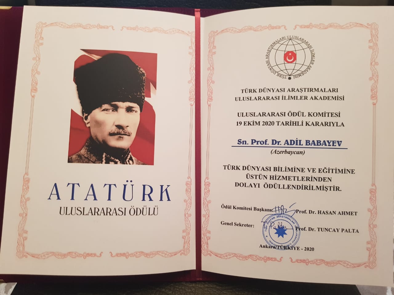 Atatürk uluslararası ödülü